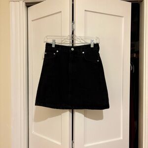 & Other Stories Black Denim Mini Skirt